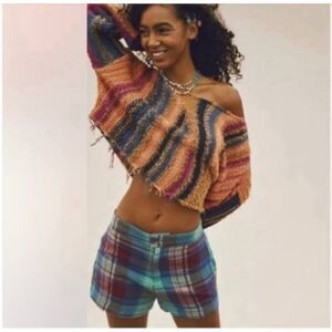 NWOT Free People Plaid Shorts Size 6